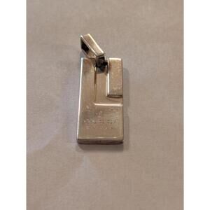 Vintage Gucci G Plate 925 Silver Top Charm For A Pendant Or Necklace Logo